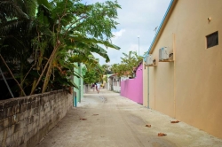 ulice na lokálním ostrově Malediv