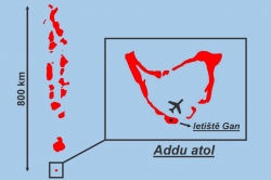 mapa Addu atol Maledivy