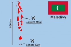 mapa Maledivy