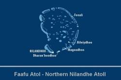 mapa atolu Faafu Maledivy