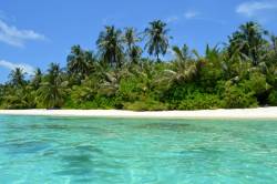 dokonalá pláž na Maledivách