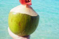 kokos na pláži