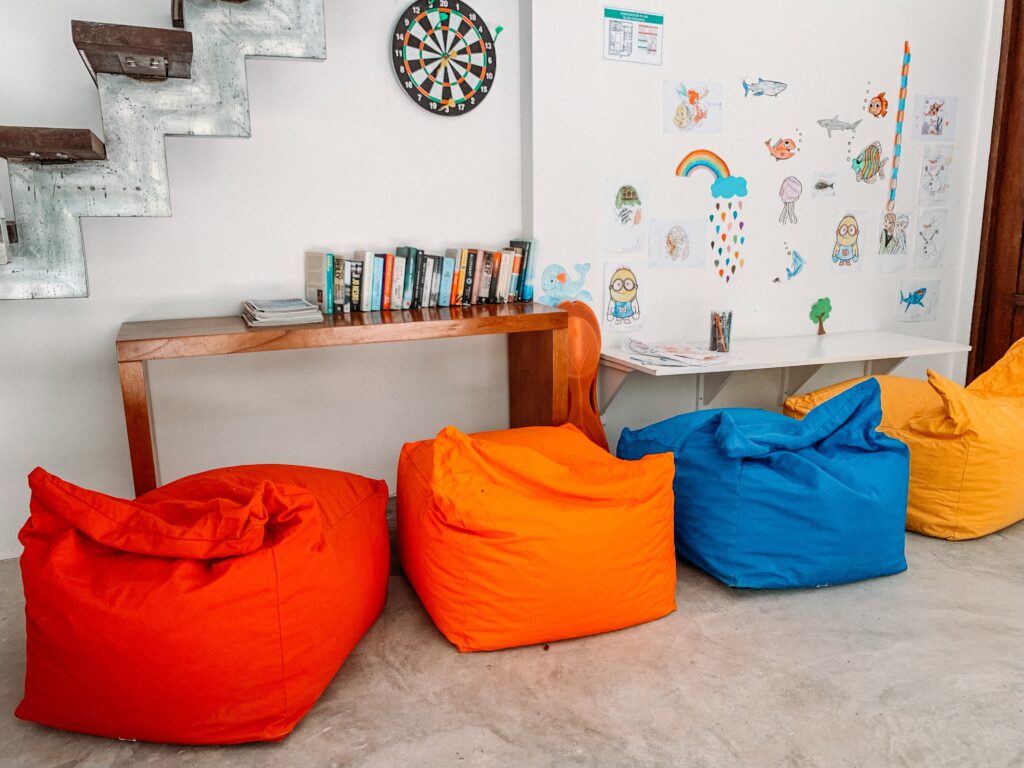 dětský koutek v hotelu na ostrově Dhigurah