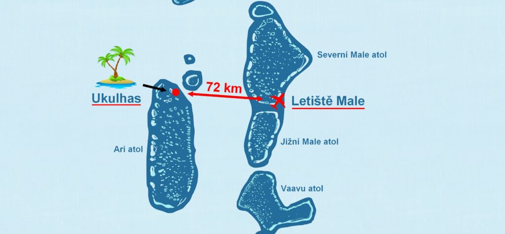 umístění ostrova Ukulhas na mapě