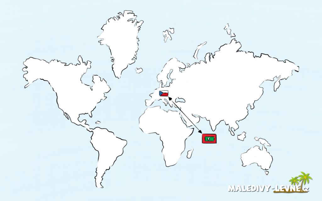 poloha Malediv na světové mapě