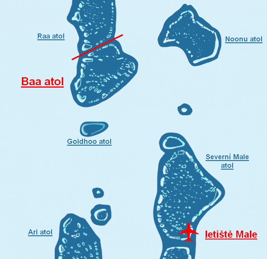 Baa atol Maledivy mapa