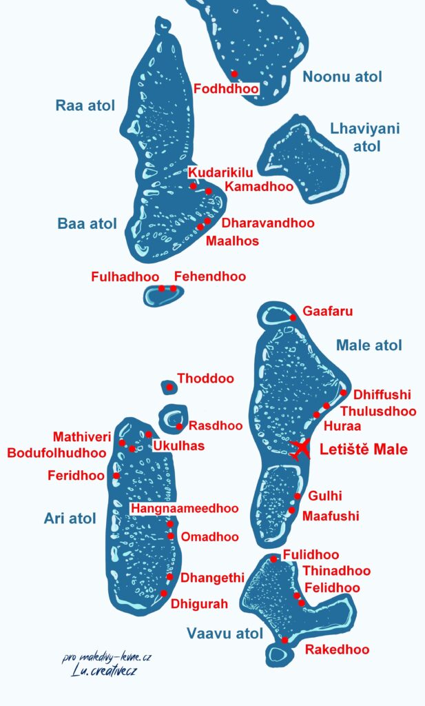 mapa Maledivy