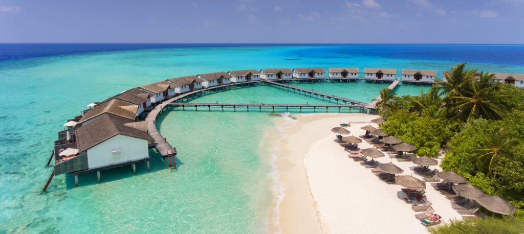 vodní vily na Maledivách