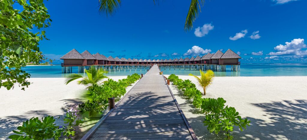 resort na Maledivách vodní vily
